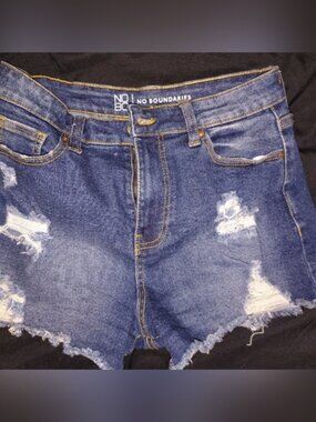 No Boundaries Distressed Denim Shorts